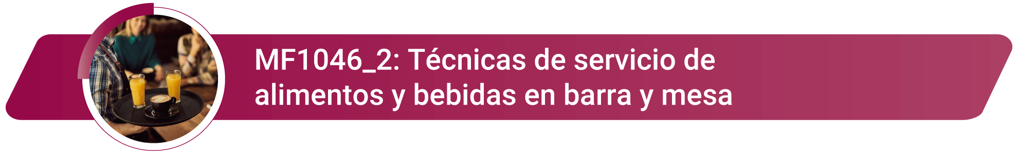 MF1046_2 - Técnicas de servicio de alimentos y bebidas en barra y mesa